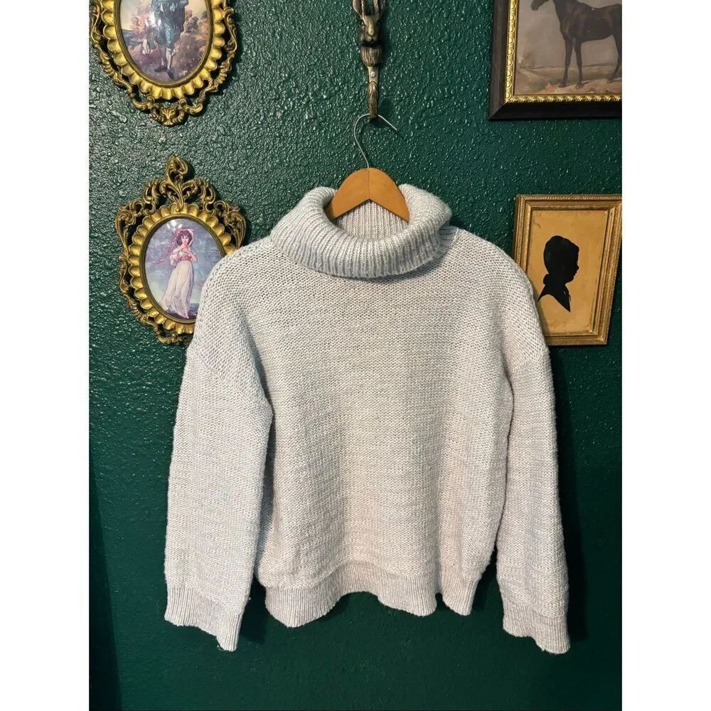 Haven Well Within Blue Chunky Turtleneck Sz Small